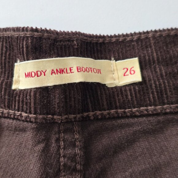 NWT Levi's Middy Ankle Bootcut Corduroy Pants Brown Size 26 - Retro 70s - Picture 3 of 7
